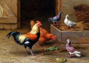 Hausgeflügel Werke - Jagd Edgar 1870 1955 Hühner Tauben und ein Taube